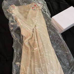 Max Dugal FLORAL ACCENTED EVENING GOWN